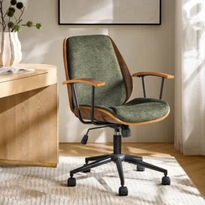 Elvoluxe 37.75" H Polyester Office Chair